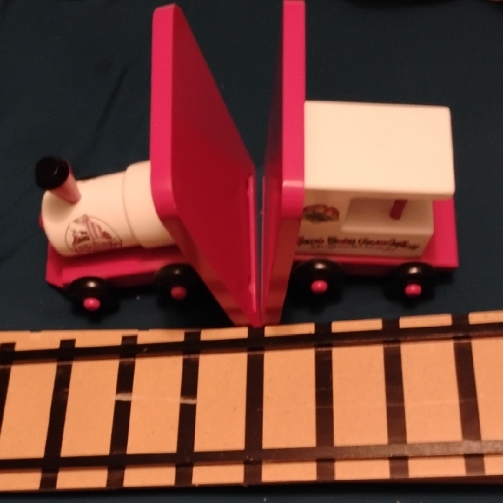 Red and White Toy Train Set